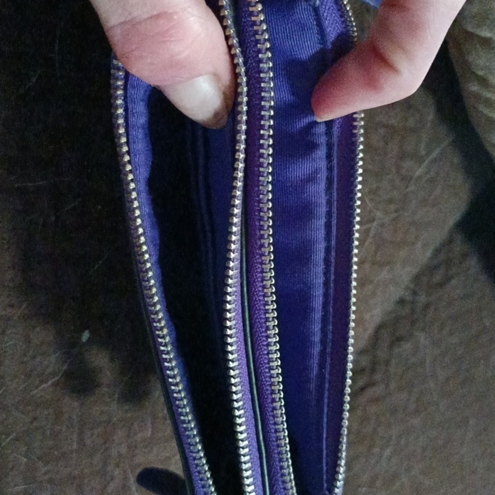 Coach Signature Brown and Purple Wristlet - Picture 2 of 4